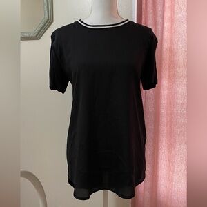 Banana Republic Black Short Sleeve Tee with White Trim